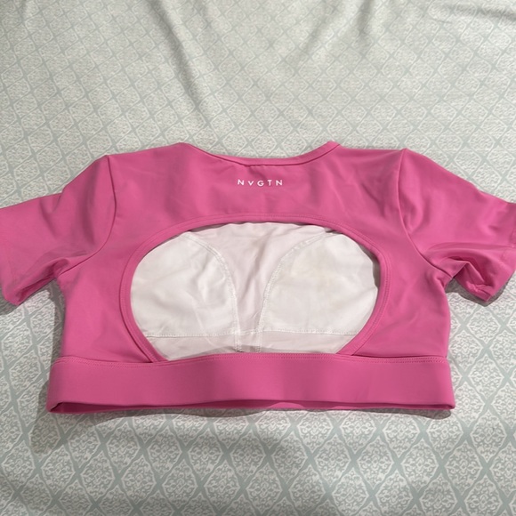 NVGTN Bubblegum Pink Open Back Tee size M - Picture 3 of 6